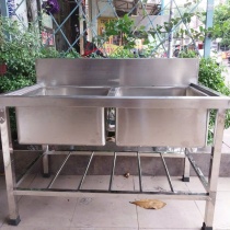 Chậu rửa công nghiệp 2 hố thanh lý, Bồn rửa chén inox công nghiệp Mới & Cũ GIÁ RẺ Hà Nội - Tphcm
