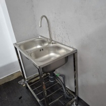 Bồn rửa chén bát Inox 304 2 Ngăn lớn có chân KT78×43×19cm