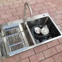 Bồn Chậu rửa chén bát 2 ngăn inox 304 Kích thước 82×45×24