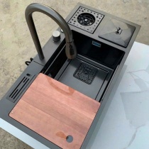 Bồn rửa chén 1 hố lớn + 1 bàn trên 80cm. Kích thước 88*46