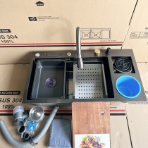 Bồn rửa chén Thông Minh 1 ngăn lớn 80, 90cm kèm vòi thác ngang