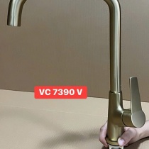 Vòi rửa chén lạnh số 7, đồng thau mạ Crôm màu Vàng VC 7390V