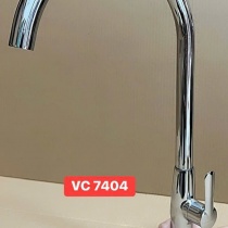 Vòi rửa chén lạnh số 6, đồng thau mạ Crôm Bóng VC 7404