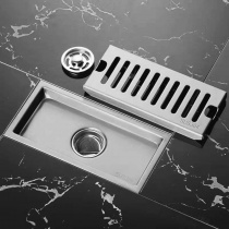 Phễu hố ga thu sàn, Thoát sàn dài inox 304 Cao Cấp D49, D60,  D75, D90 100×200 ZT541- 20