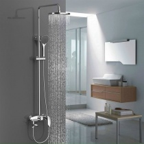 Sen cây tắm đứng nóng lạnh inox 304 HÌNH LÁ MẠ