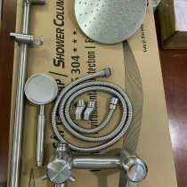 Bộ vòi sen cây tắm tròn nóng lạnh Inox SUS 304 Tăng Áp