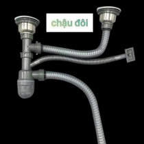 BỘ XI PHÔNG, ỐNG XẢ CHẬU RỬA BÁT 2 HỐ CAO CẤP XP418 PHI 110, 140. GIÁ RẺ 120K