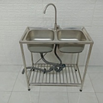 Bồn rửa chén inox 304 2 ngăn có chân Mới - giá rẻ tại Tphcm