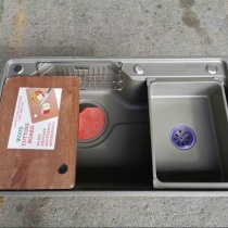 Chậu Rửa Bát 1 Hố Lớn Nano Xám Cao Cấp KT78×46cm