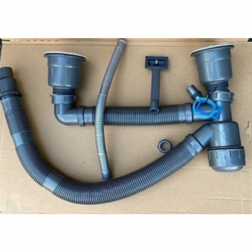 Bộ xả chậu - Bồn rửa chén Inox 2 hộc, xả chậu đá Cao Cấp - Ống Xả lớn - THAILAND