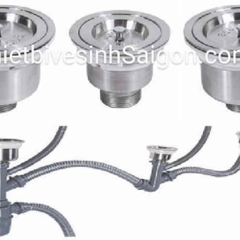 bộ xả bồn rửa chén 3 hộc inox 304  giá sỉ cho cửa hàng tại Tphcm