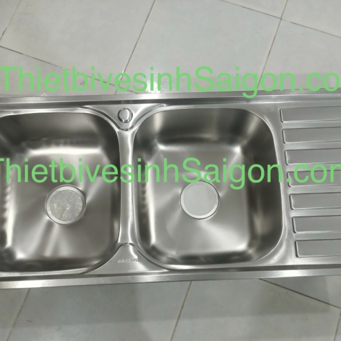 Bồn rửa chén bát 2 hộc 1 bàn chờ 10048 Inox 304