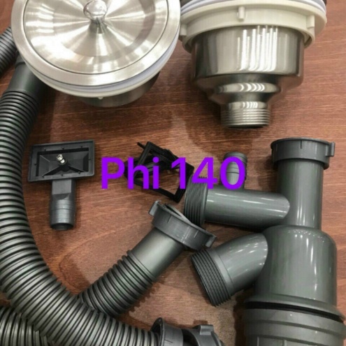 Bộ xả bồn rửa chén bát Inox phi 140mm