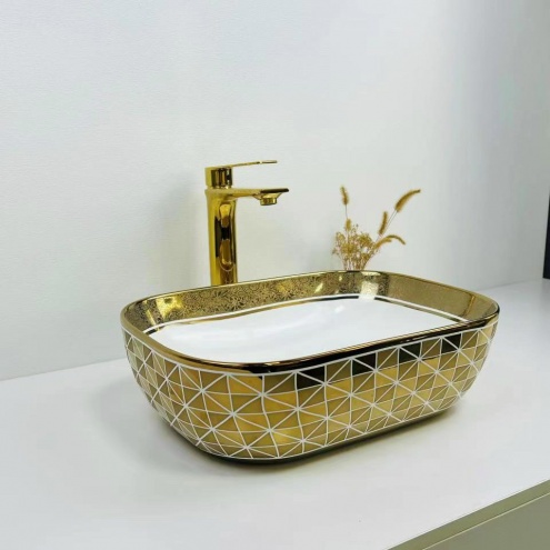 Lavabo đặt bàn mạ vàng cao cấp