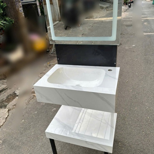 Bàn đá Lavabo 2 tầng - Bàn đá Lavabo âm Chống trầy KT60×40 giá Sỉ Rẻ Tphcm, Bình Dương, Bà Rịa Vũng Tàu