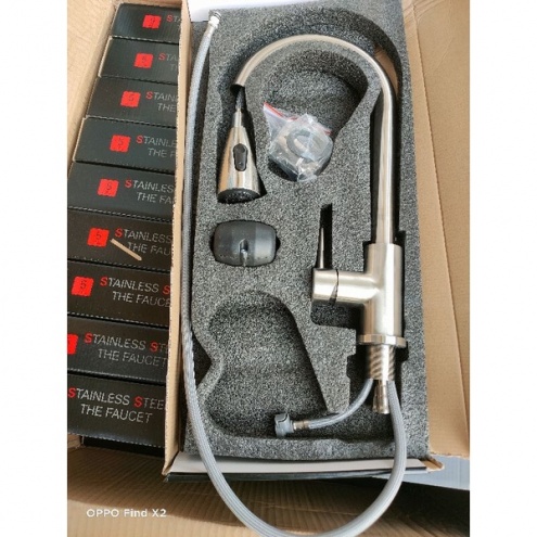 Vòi rửa chén nóng lạnh inox 304 dây rút SUS5578 giá rẻ tại Tphcm 350k