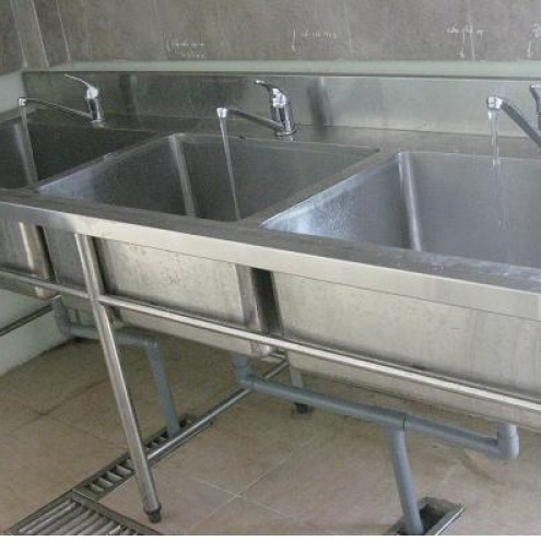 Chậu rửa côn3g nghiệp 3 hố thanh lý, Bồn rửa chén inox công nghiệp Mới & Cũ GIÁ RẺ Hà Nội - Tphcm