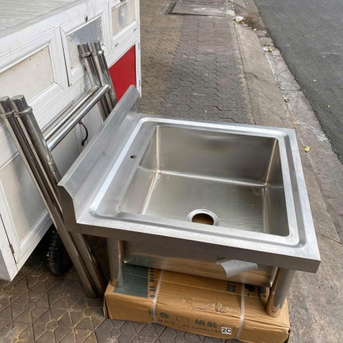 Chậu rửa công nghiệp 1 hố, Bồn rửa công nghiệp 1 Ngăn Inox SUS 304 GIÁ SỈ RẺ Thanh Lý TPHCM