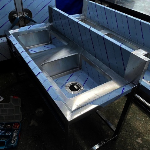 Chậu rửa công nghiệp 2 hố thanh lý, Bồn rửa chén inox công nghiệp Mới & Cũ GIÁ RẺ Hà Nội - Tphcm