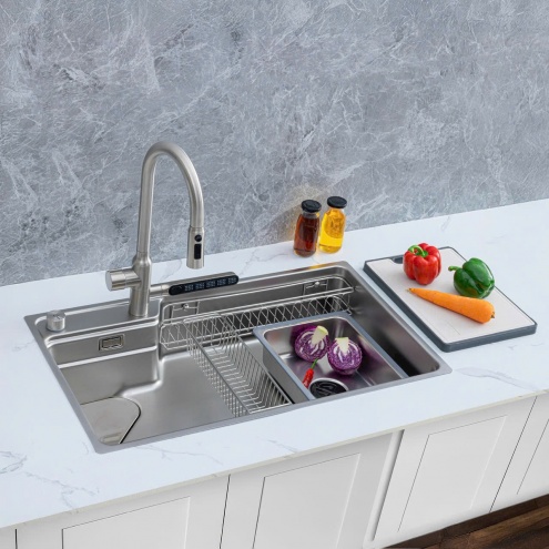 Bồn rửa chén 1 hộc. Bề mặt dập Vân hạt Linen là gì?