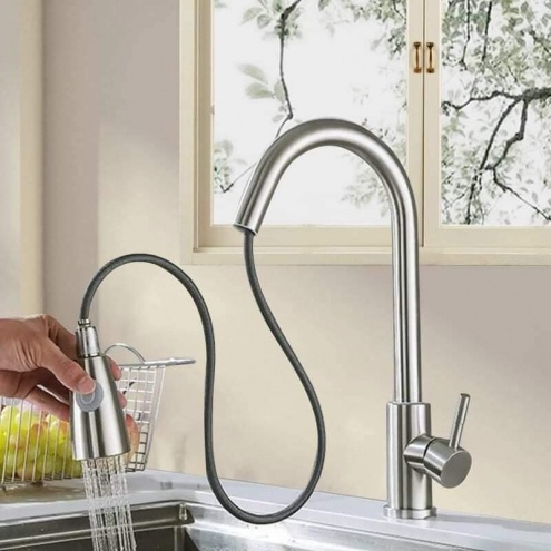 VÒI RỬA CHÉN DÂY RÚT NÓNG LẠNH INOX 304 GIÁ RẺ, BÁN TẠI QUẬN TÂN PHÚ, TPHCM