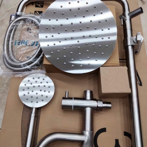 BỘ VÒI SEN CÂY TẮM ĐỨNG LẠNH INOX 304 THÂN TRÒN GIÁ RẺ TẠI TPHCM
