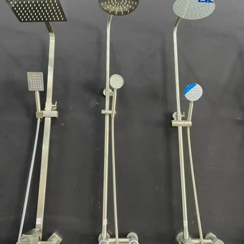 BỘ VÒI SEN CÂY TẮM ĐỨNG NÓNG LẠNH INOX 304 THÂN TRÒN