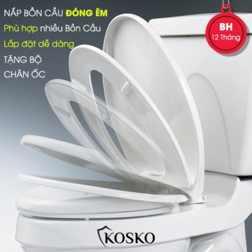 Nắp bồn cầu bồn cầu 2 khối Viglacera, HC, Inax, Toto, Ceasar, Thiên Thanh, Dolacera, American Standard, Minh Long, Kasani, Basic, nắp bồn cầu đóng êm