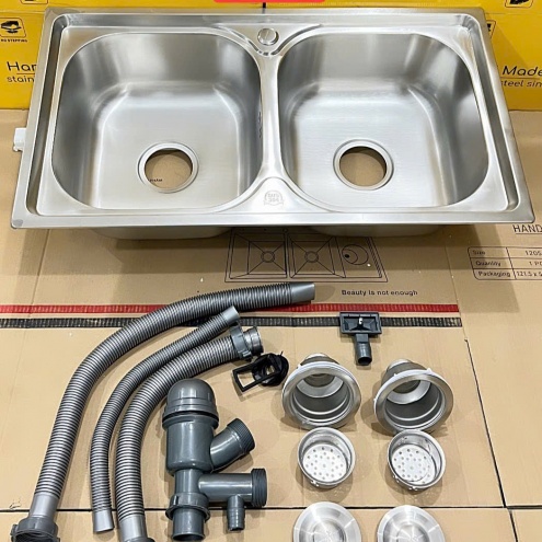 Bồn rửa chén bát inox 304 2 hộc đều 78×43 giá rẻ tại TPHCM, HÀ NỘI 350k