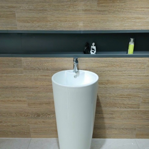 LAVABO SỨ HÌNH TRỤ TRÒN ĐỨNG LB03