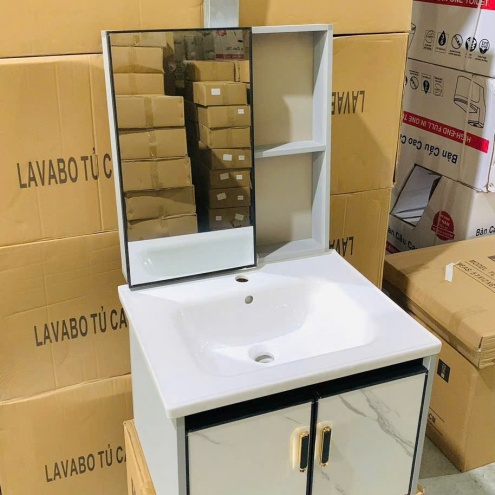 Bộ tủ lavabo nhựa treo tường - Chậu rửa mặt liền tủ giá rẻ tại Đà Nẵng