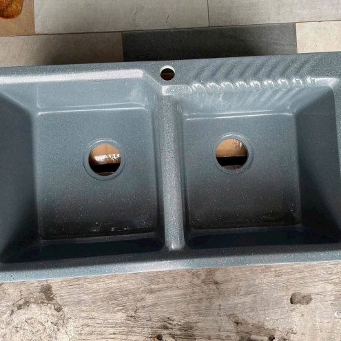 Bồn rửa chén, Chậu Rửa bát Đá Nhân Tại 2 ngăn lớn 85×49 Giá rẻ Tphcm