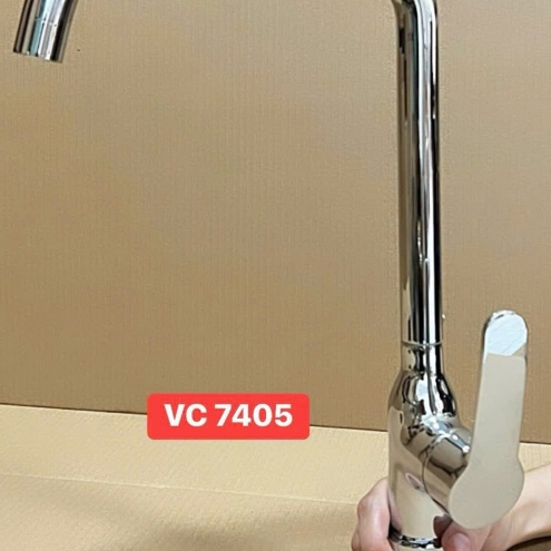 Vòi rửa chén lạnh số 7, đồng thau mạ Crôm Bóng VC 7405B