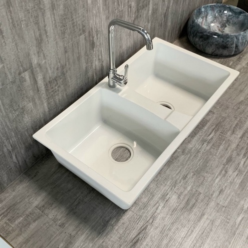 Chậu ( Bồn ) rửa chén bát bằng đá nhân tạo 2 hộc giá rẻ ở Hà Nội, Tphcm 1.700k