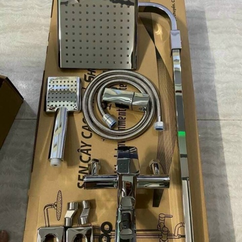 SEN CÂY TẮM ĐỨNG NÓNG LẠNH INOX 304 VUÔNG BÓNG