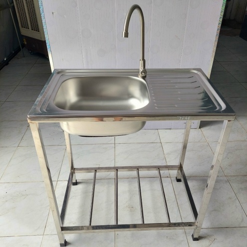 Giá bồn, Chậu rửa chén inox 304, 2 ngăn có chân tại TPHCM, BÌNH DƯƠNG, LONG AN