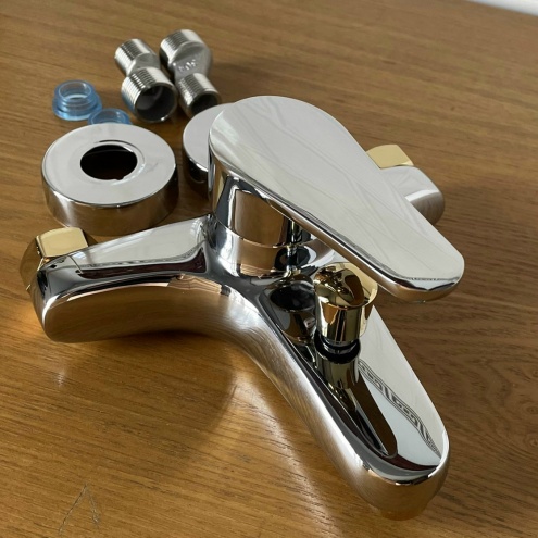 Bộ vòi củ sen tắm nóng lạnh inox 304 bóng