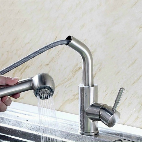 Vòi nước rửa chén bát dây rút Inox 304 cao cấp giá rẻ tại Tphcm 380k