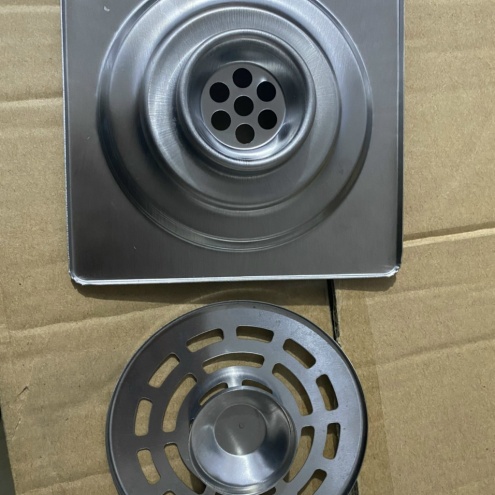 Phễu thoát sàn, hố ga inox  SUS 304 15×15cm, 12×12cm, D60, D90  giá rẻ tại Tphcm
