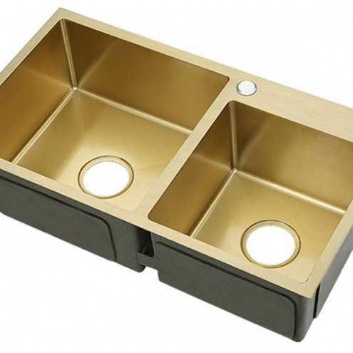 BỒN RỬA CHÉN INOX 304 PHỦ NANO MÀU VÀNG