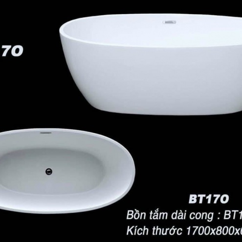 Bồn tắm độc lập Oval đặt sàn 1m7 