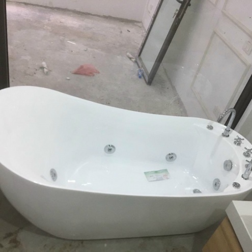 Bồn tắm sục Massage, Bồn tắm nằm đặt sàn độc lập liền vòi sen tắm 1m6×80