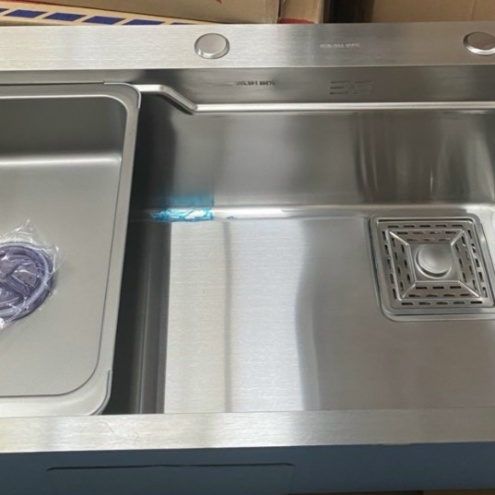 Bồn ( Chậu ) rửa chén bát 1 hộc, hố lớn Inox SUS 304  KT 7546