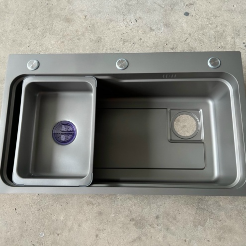 Bồn ( Chậu ) rửa chén bát 1 hộc, hố lớn Inox SUS 304 Nano KT 7546