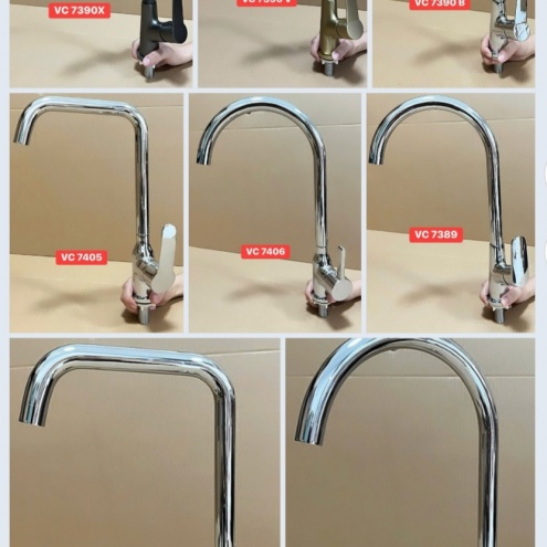 Vòi rửa chén lạnh số 7, đồng thau mạ Crôm Bóng VC 7405B